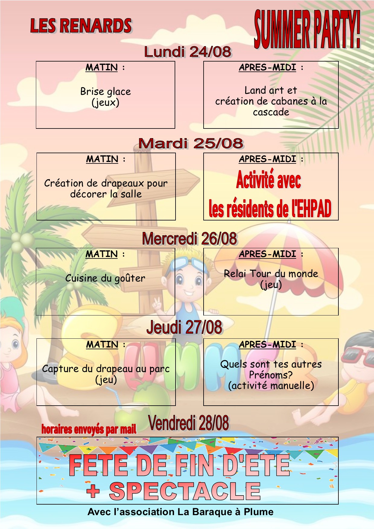 VACANCES ETE 2026 Renards